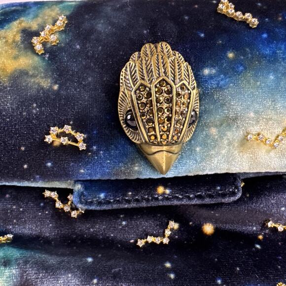 Kurt Geiger London Mini Kensington Galaxy Constellation Velvet Bag Eagle Head - Picture 4 of 16